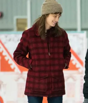 Happiest Season Mackenzie Davis Plaid Coat | Abbbraci