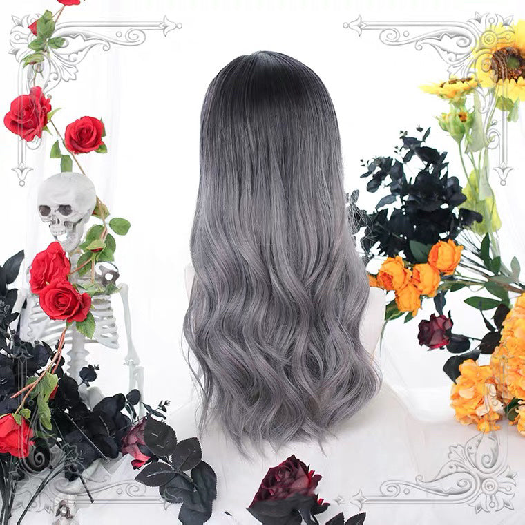 HARAJUKU LOLITA GRAY MIXTURE LONG CURLY WIG BY70166