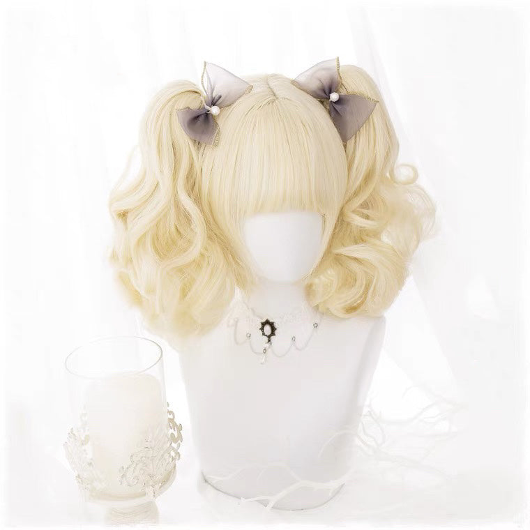 HARAJUKU LOLITA MILK YELLOW SHORT CURLY WIG BY70161