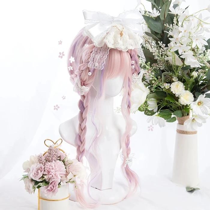 HARAJUKU LOLITA PINK PURPLE MIXTURE LONG CURLY WIG BY90071