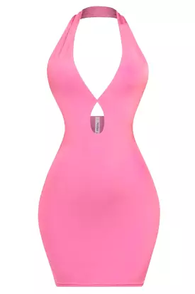 Harleen Pink Halter Mini Dress