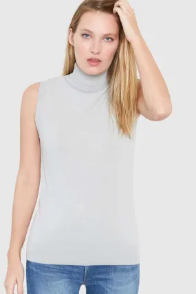 HEPBURN SLEEVELESS VISCOSE SWEATER - SMOKE