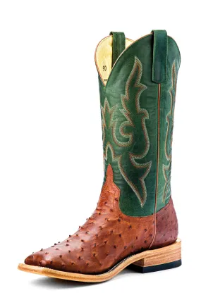 Horse Power Mens Cognac Lux Turquoise Goat Leather Cowboy Boots