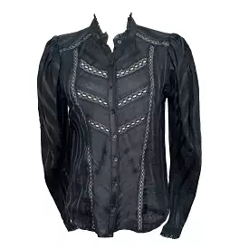 Isabel Marant Etoile Brand New Black Cotton Reafi Blouse XXS