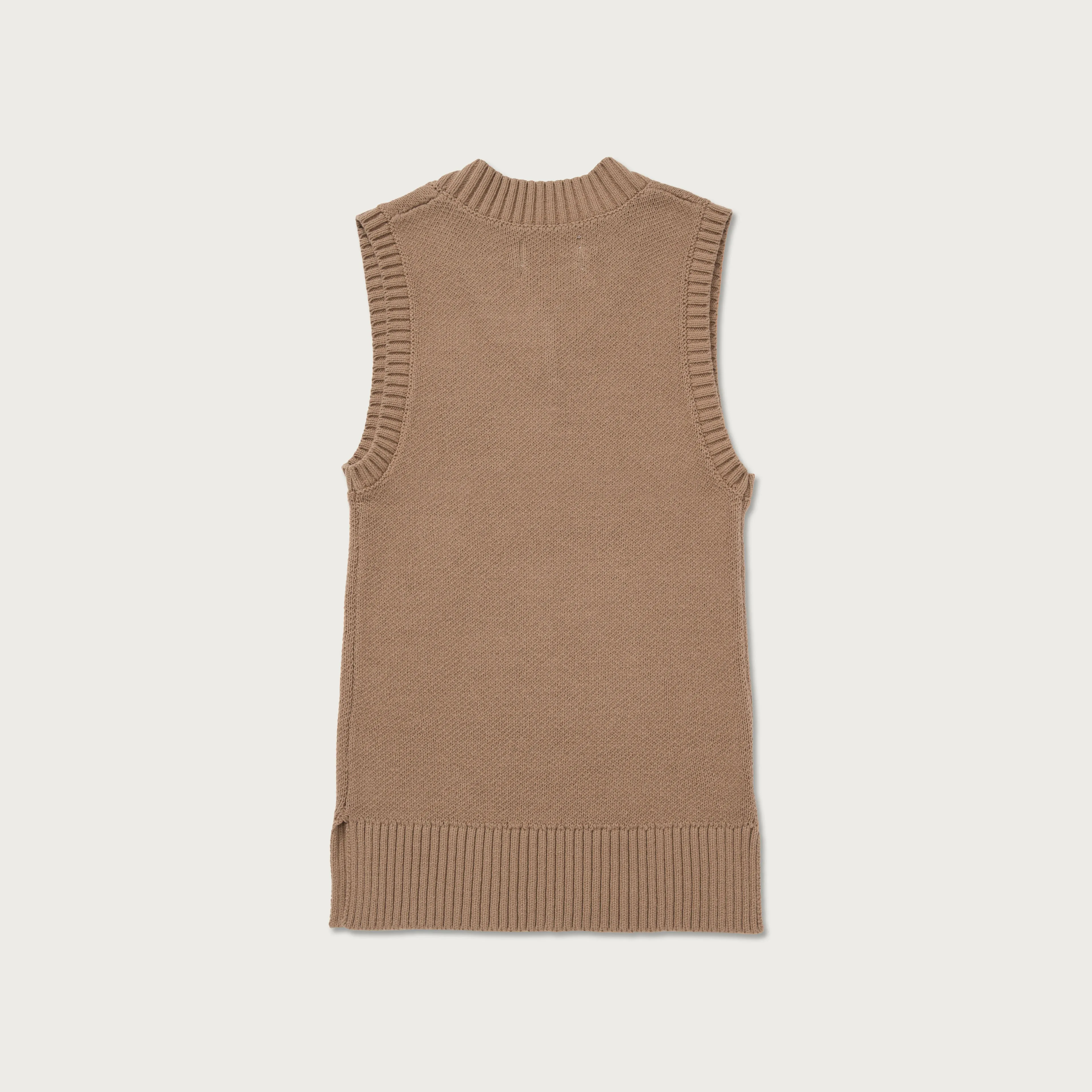 Kids Girls Sleeveless Sweater Dress - Clay