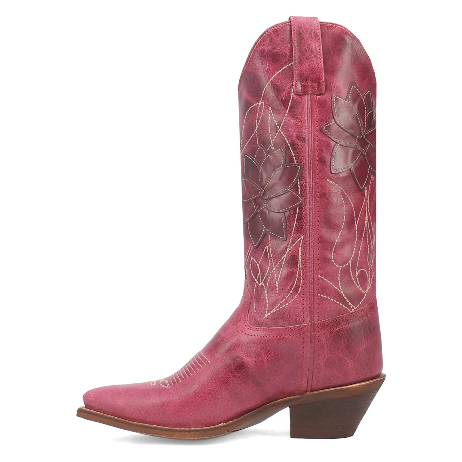 Laredo Womens Paislee Pink Leather Cowboy Boots