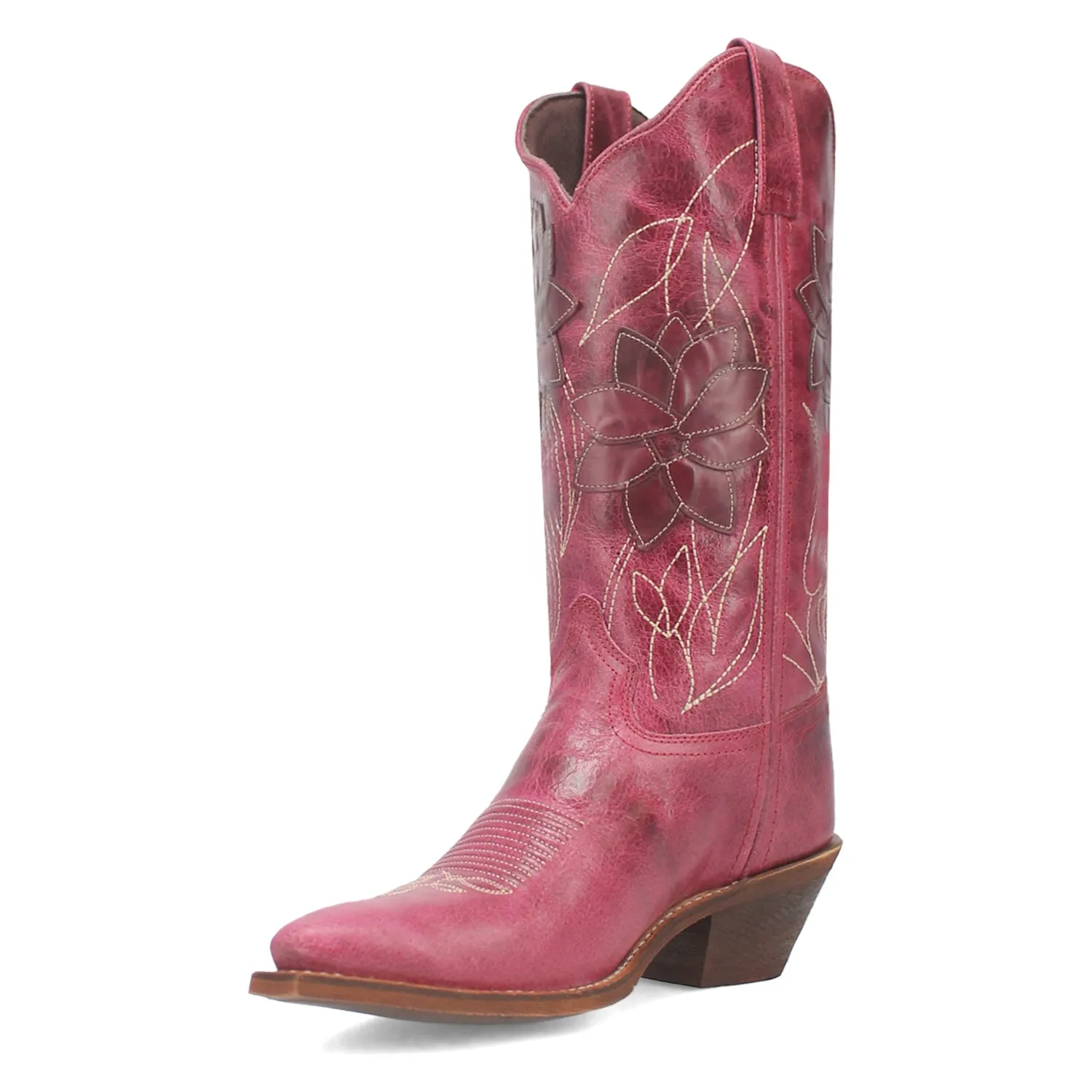 Laredo Womens Paislee Pink Leather Cowboy Boots