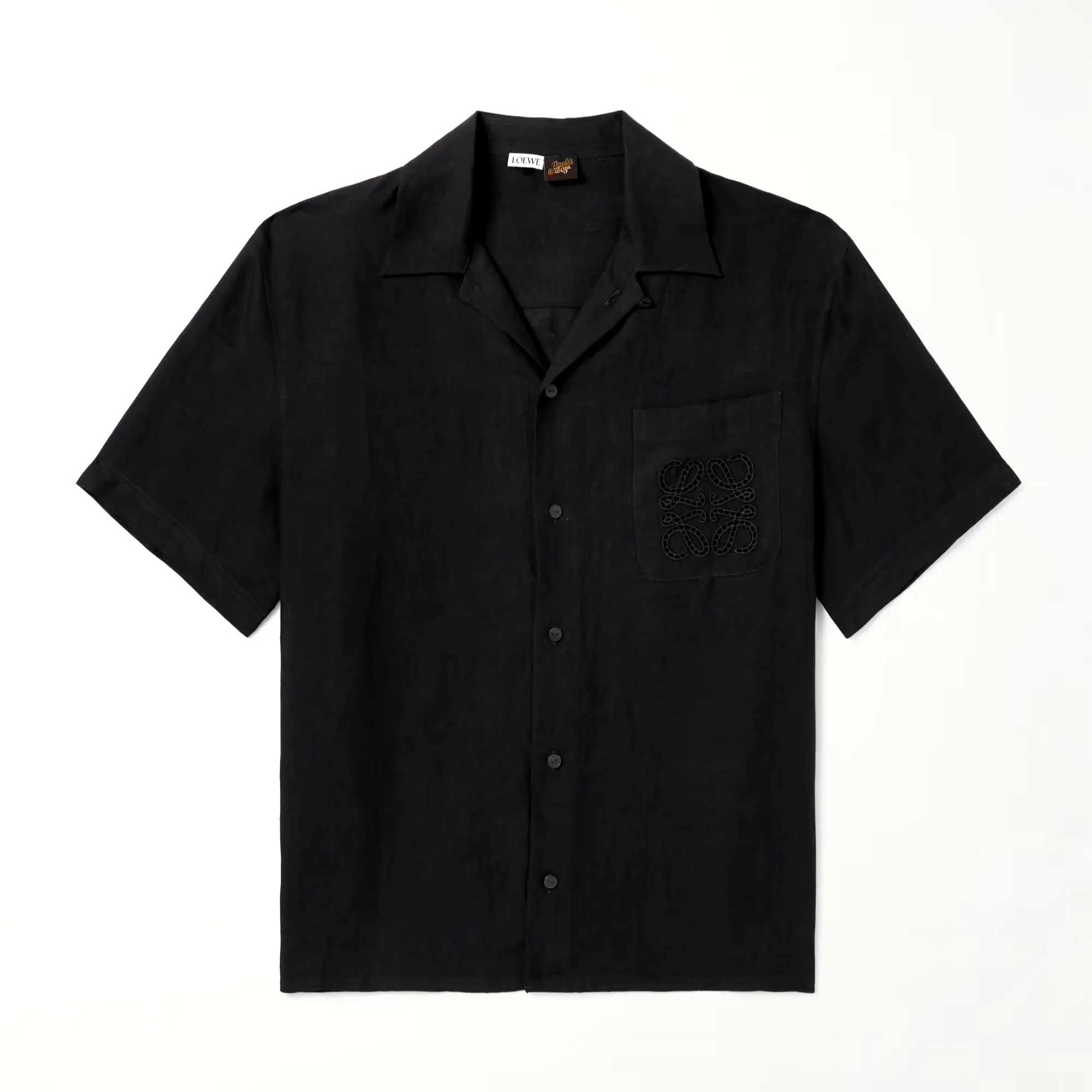 LOEWE  |Linen Plain Short Sleeves Logo Luxury Shirts