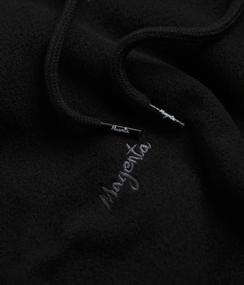 Magenta Loop Fleece Hoodie - Black