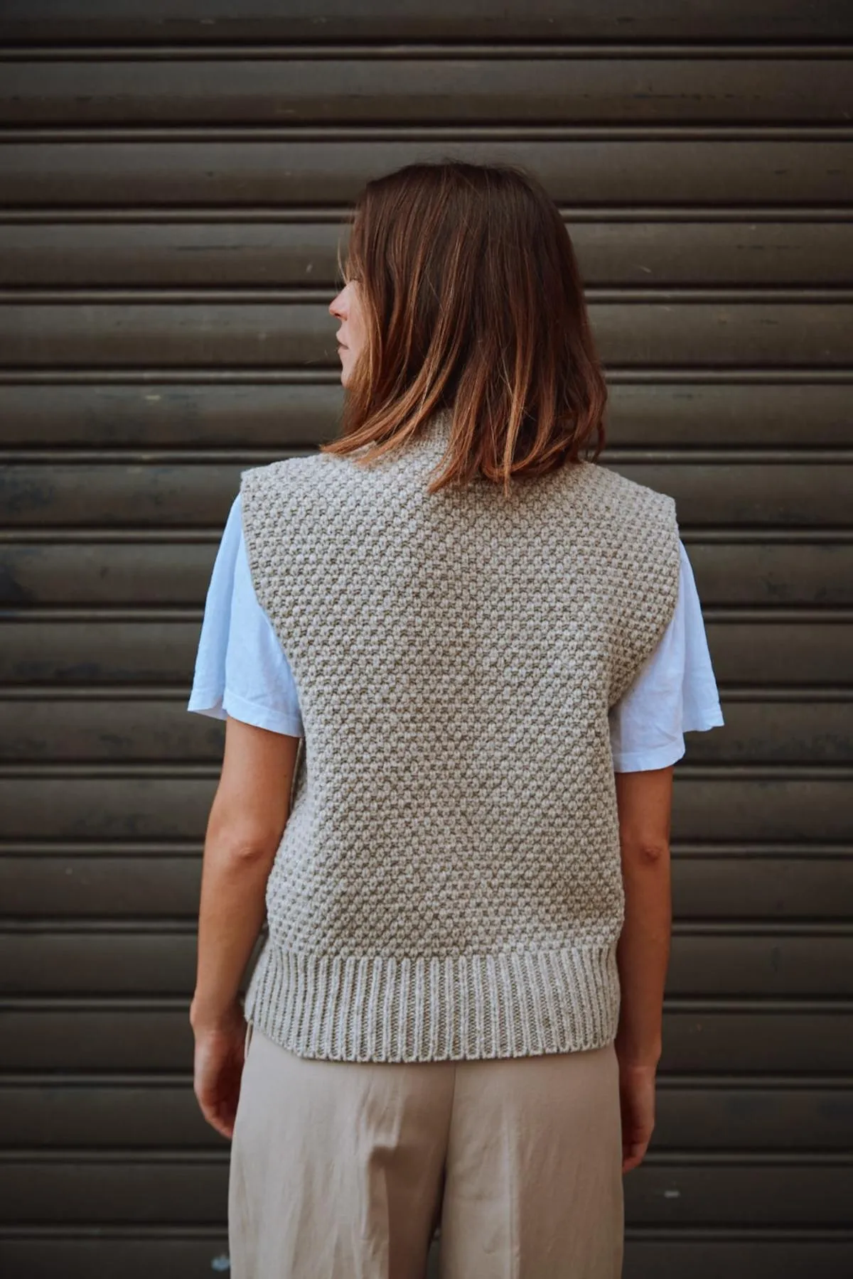 MAIA Sleeveless in Merino Wool Sweater - Beige