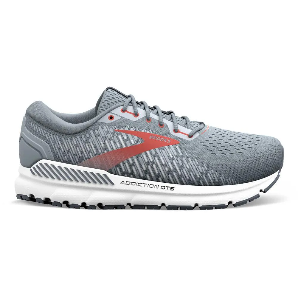 Men's Brooks Addiction GTS 15, Grey/Ebony/Chili Oil, 11.5 D