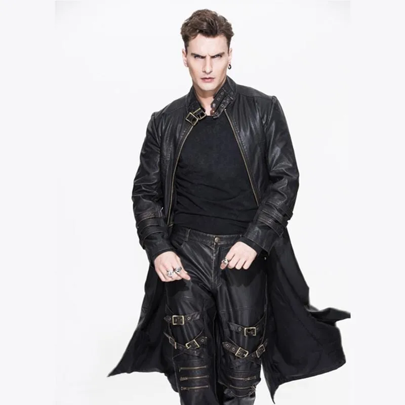 Men‘s Convertible Punk Leather Coat