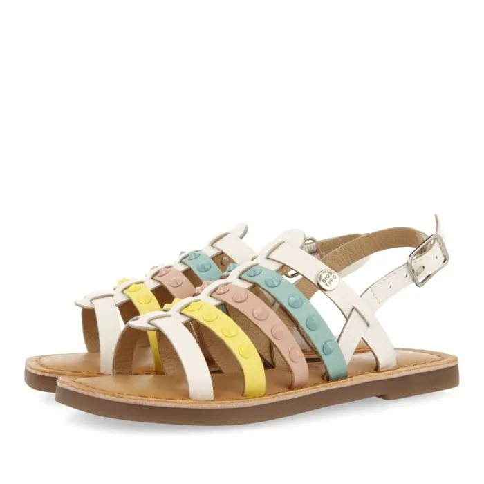 MULTICOLOR LEATHER ROMAN STYLE SANDALS FOR GIRLS AND BOYS BEYNAC