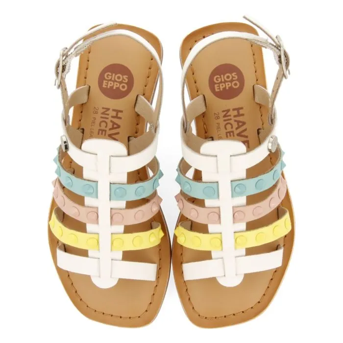 MULTICOLOR LEATHER ROMAN STYLE SANDALS FOR GIRLS AND BOYS BEYNAC