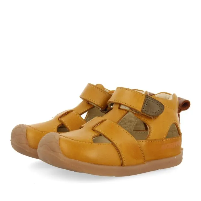 MUSTARD COLORED LEATHER SANDALS FOR BABY BABSON