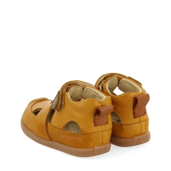 MUSTARD COLORED LEATHER SANDALS FOR BABY BABSON