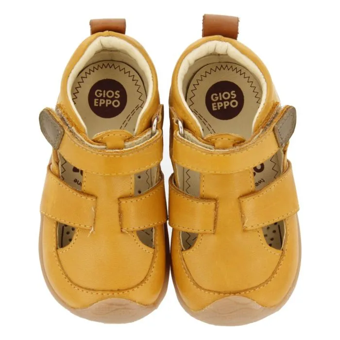 MUSTARD COLORED LEATHER SANDALS FOR BABY BABSON