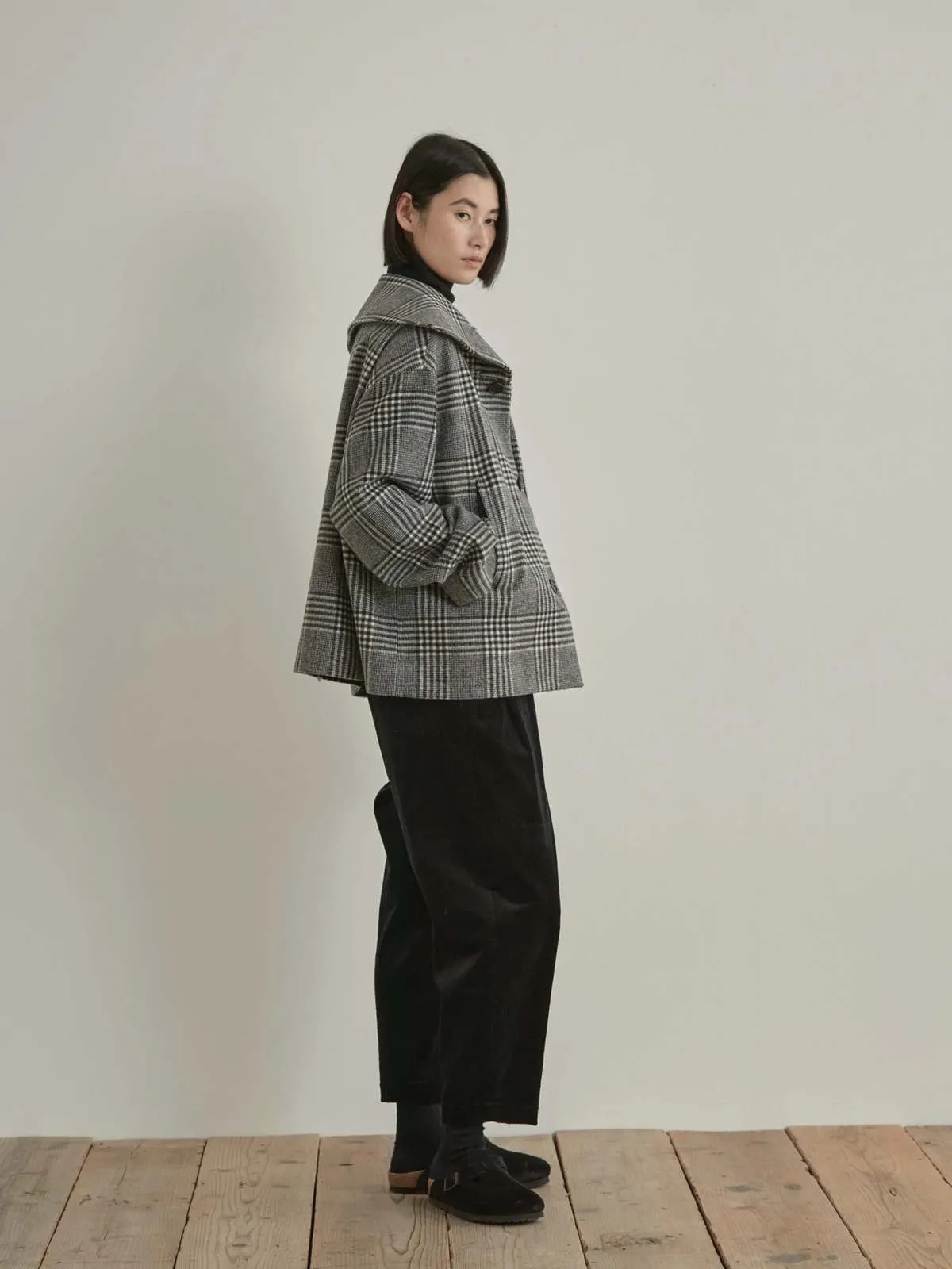 MY SAILOR Checkered Coat - gray