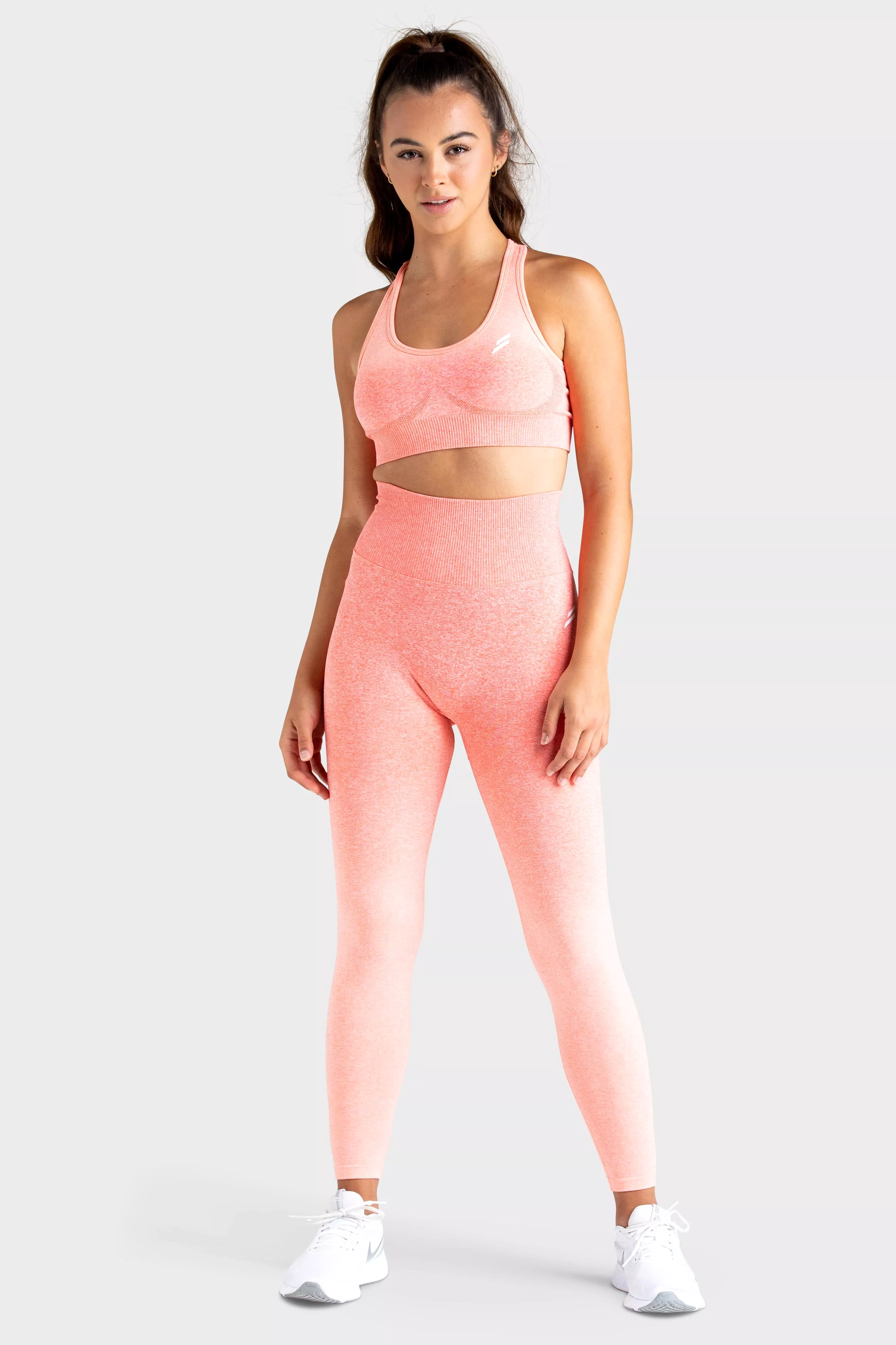 Ombre Scrunch Seamless Leggings - Coral