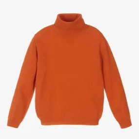 Orange Wool Roll Neck Sweater