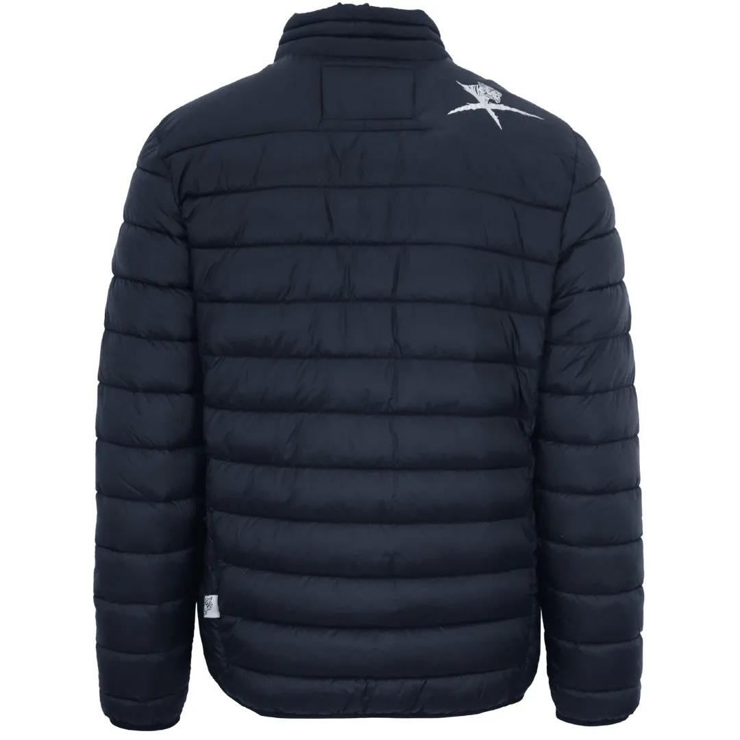 Plein Sport Patch Logo Thin Padded Navy Blue Jacket