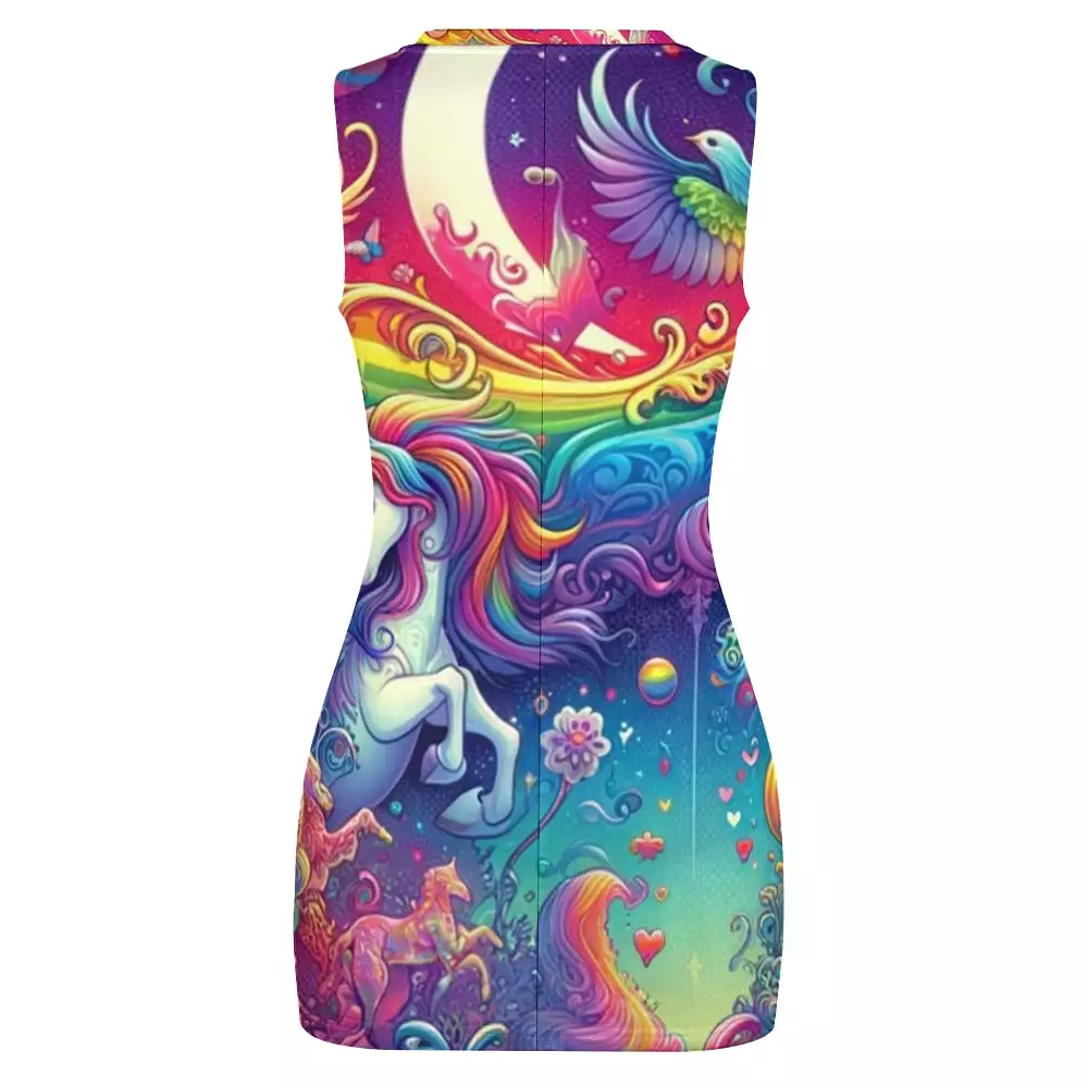 Rainbow Rider Rave Cut-Out Dress