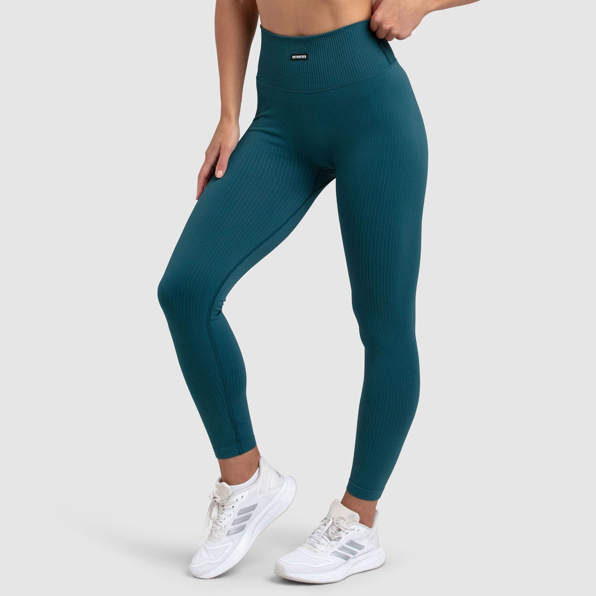 Ribbed Seamless Leggings - Forest Green