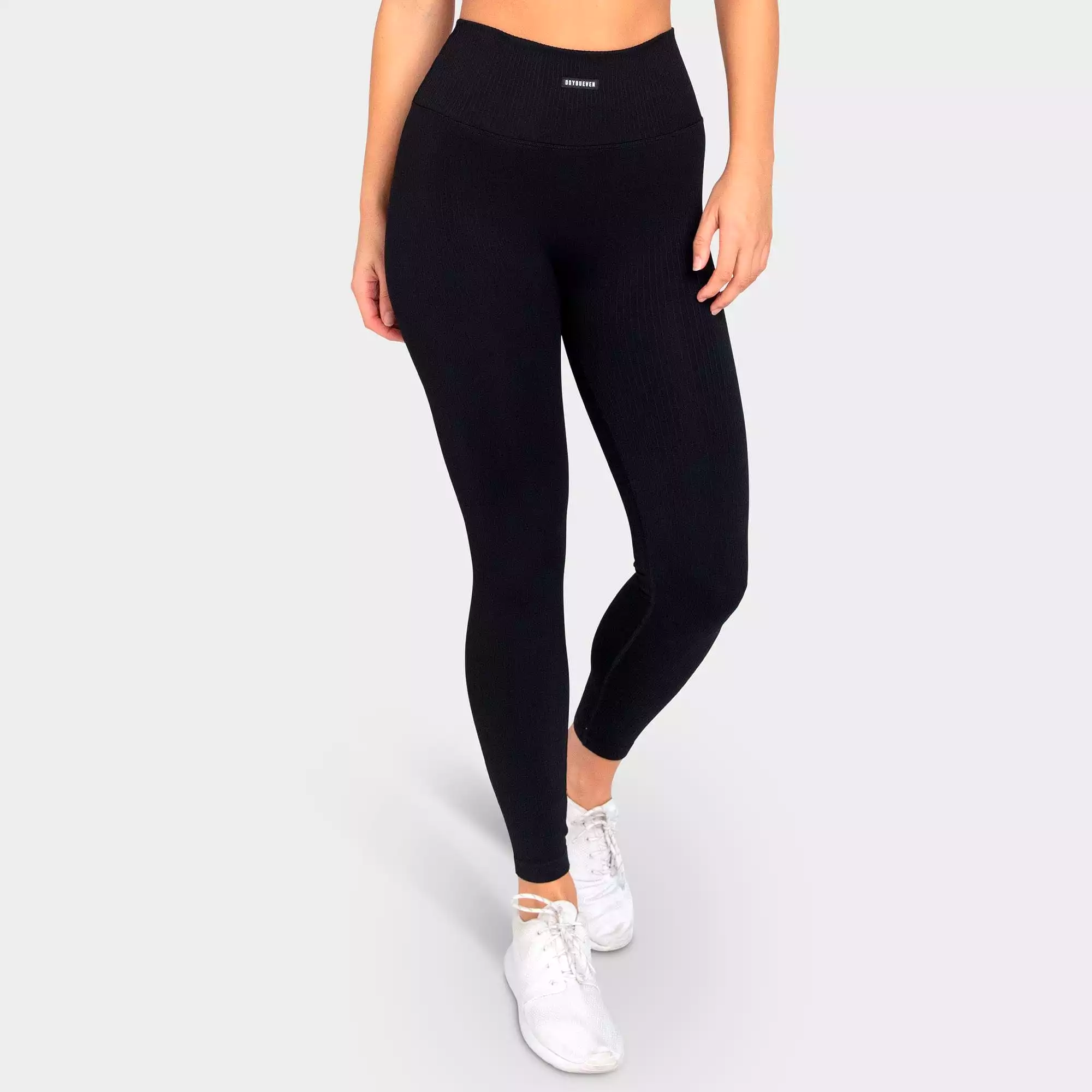 Ribbed Seamless Leggings - Midnight Black