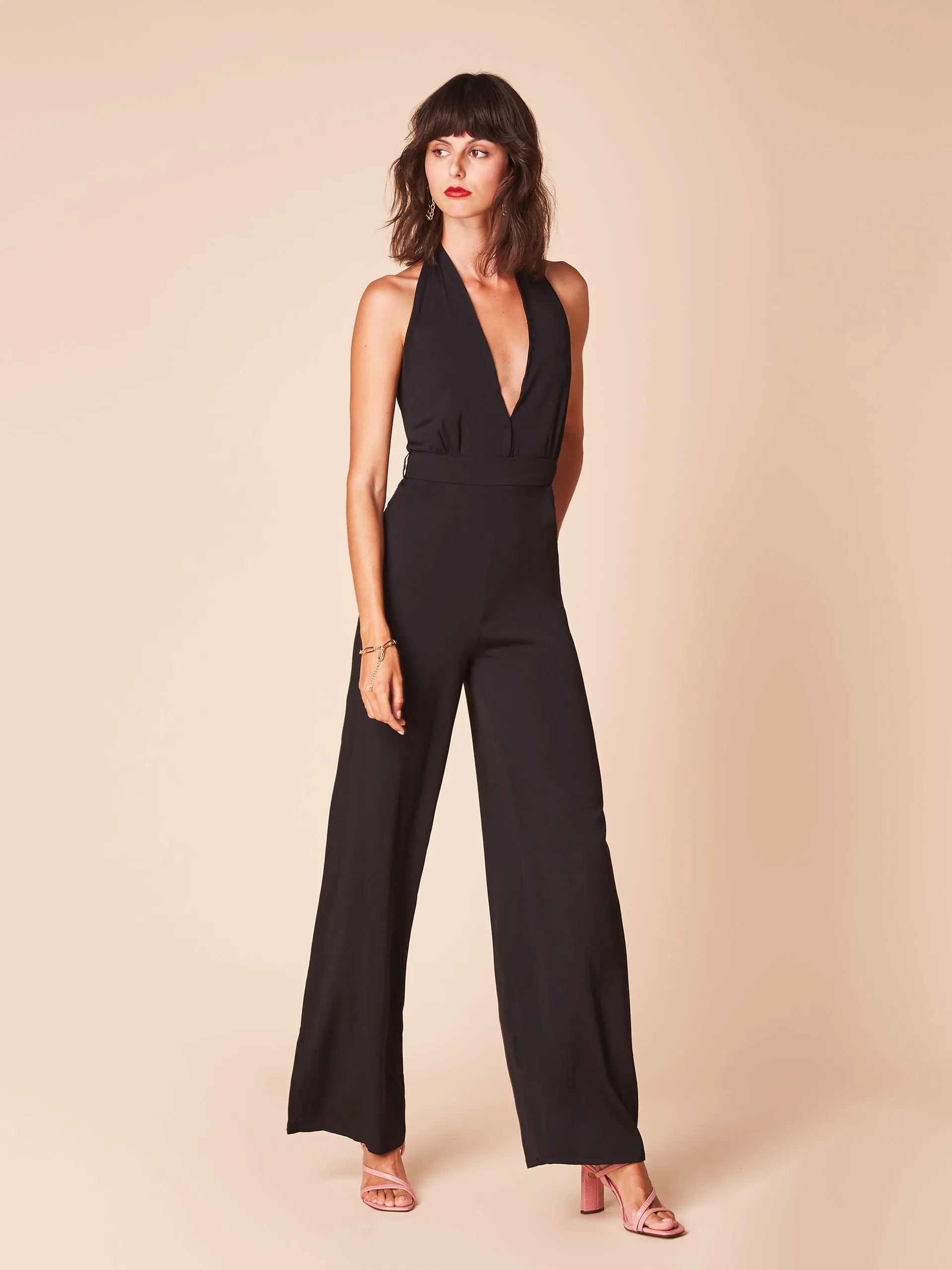 Rosa Deep V Neck Jumpsuit