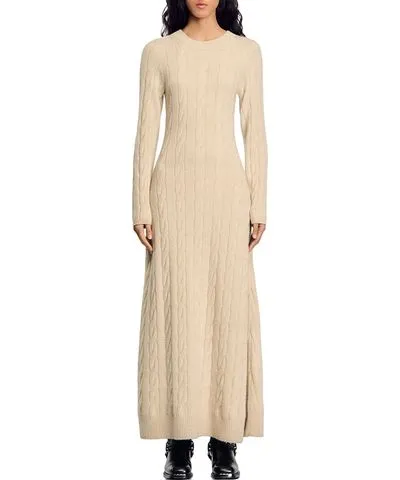 Sandro Maelys Wool Blend Sweater Dress