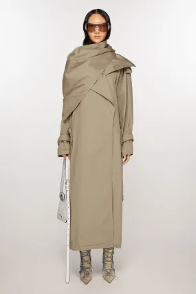 Scarf collar trench coat