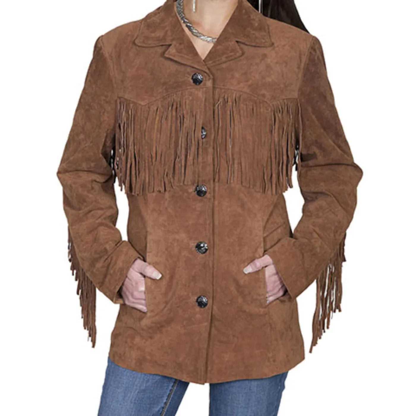 Scully Women's Cinnamon Fringe Suede Jacket