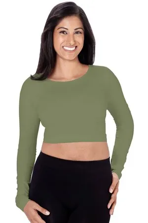 Skinny Tees Long Sleeve Crop Top