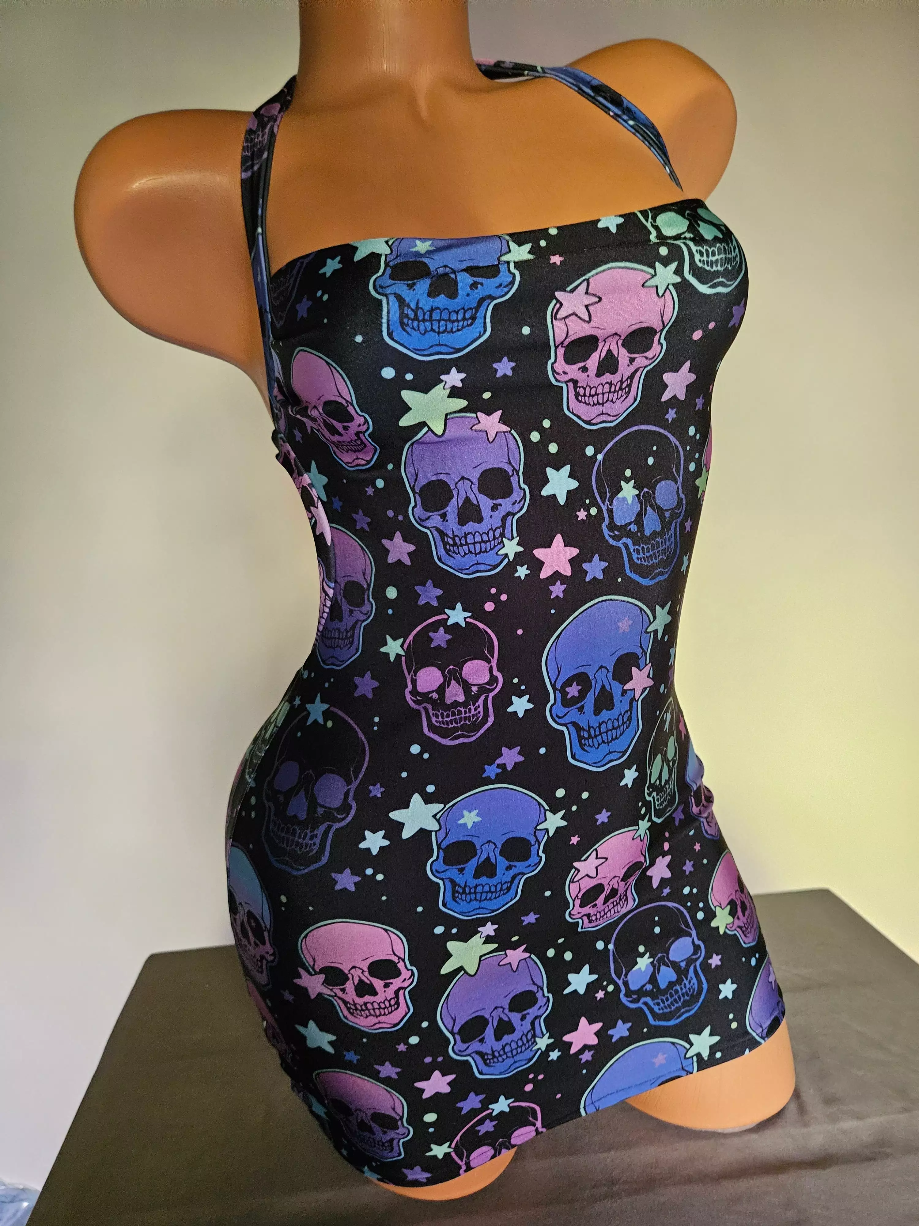 Skull Halter Mini Dress