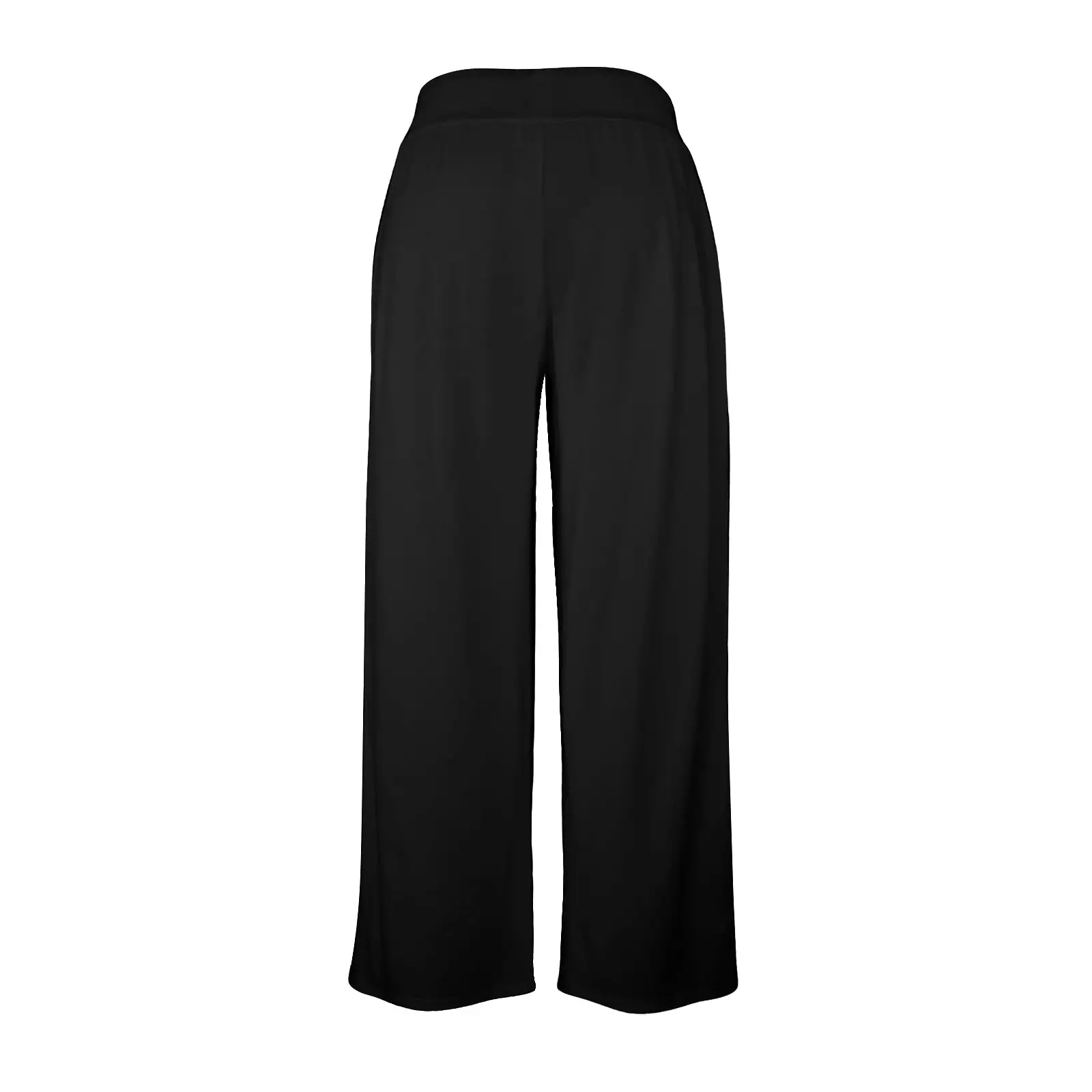 Solid Black Women's Wide Leg Lounge Pants