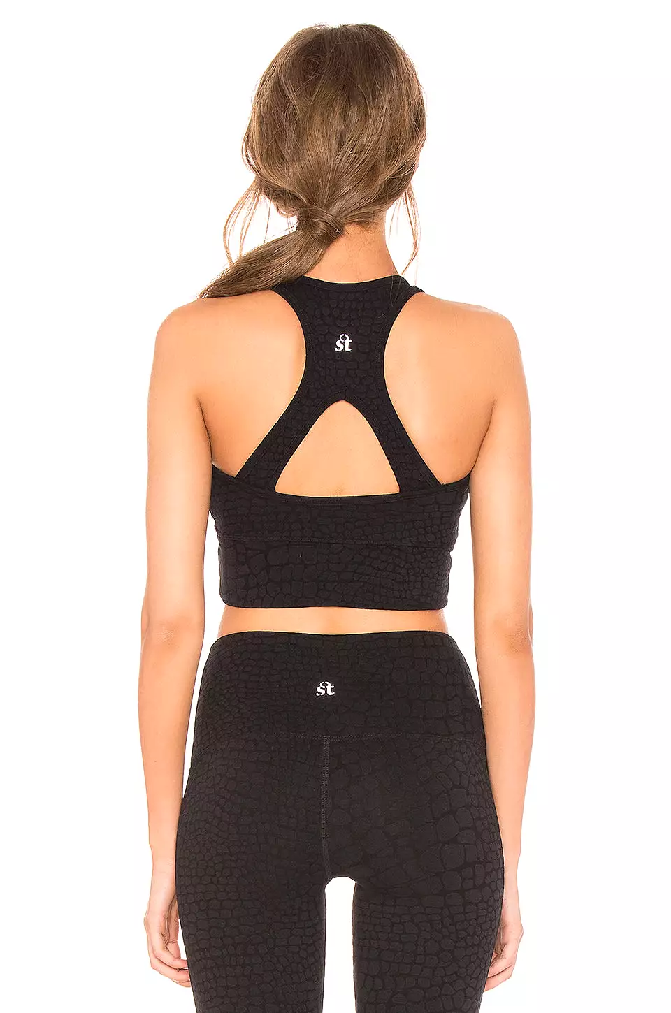 Strut This Bowie Crop Top Black Giraffe