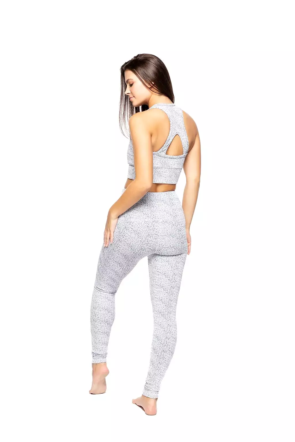 Strut This Kendall Ankle Legging White Sprinkle