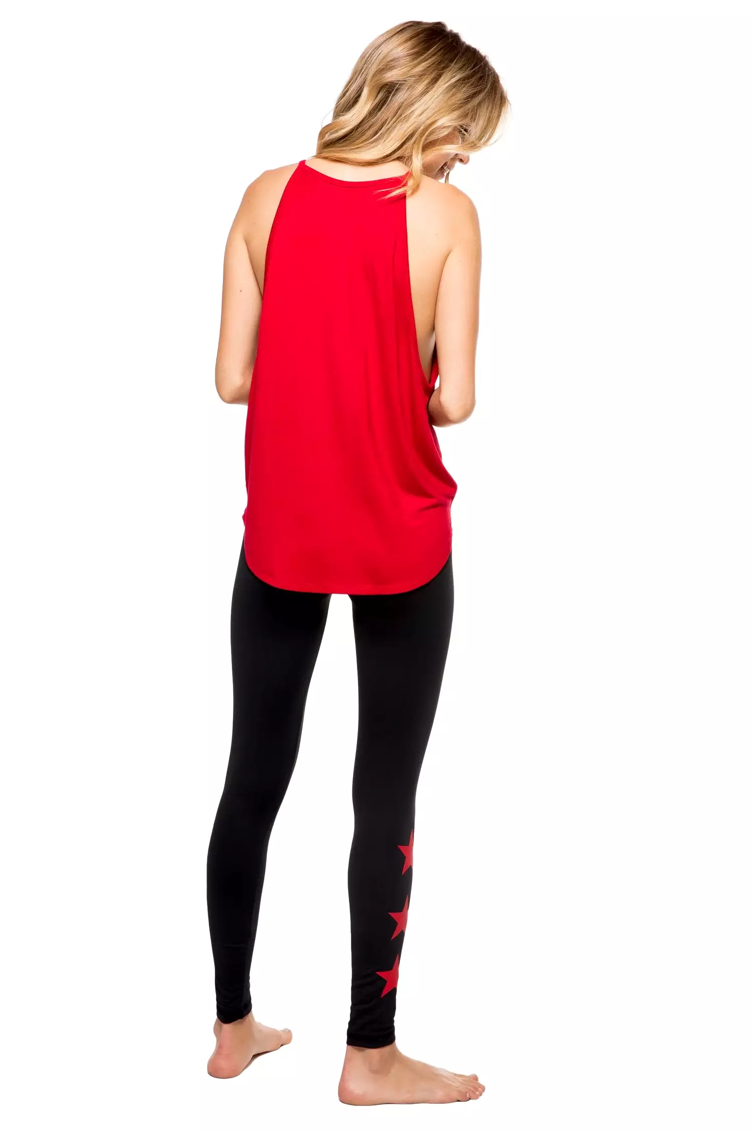 Strut This Star Ankle Leggings black/red stars