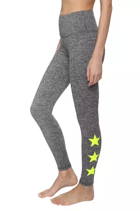 Strut This Star Ankle Leggings Moss/Neon Yellow