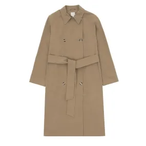 Sunspel Womens Trench Coat Dark Stone