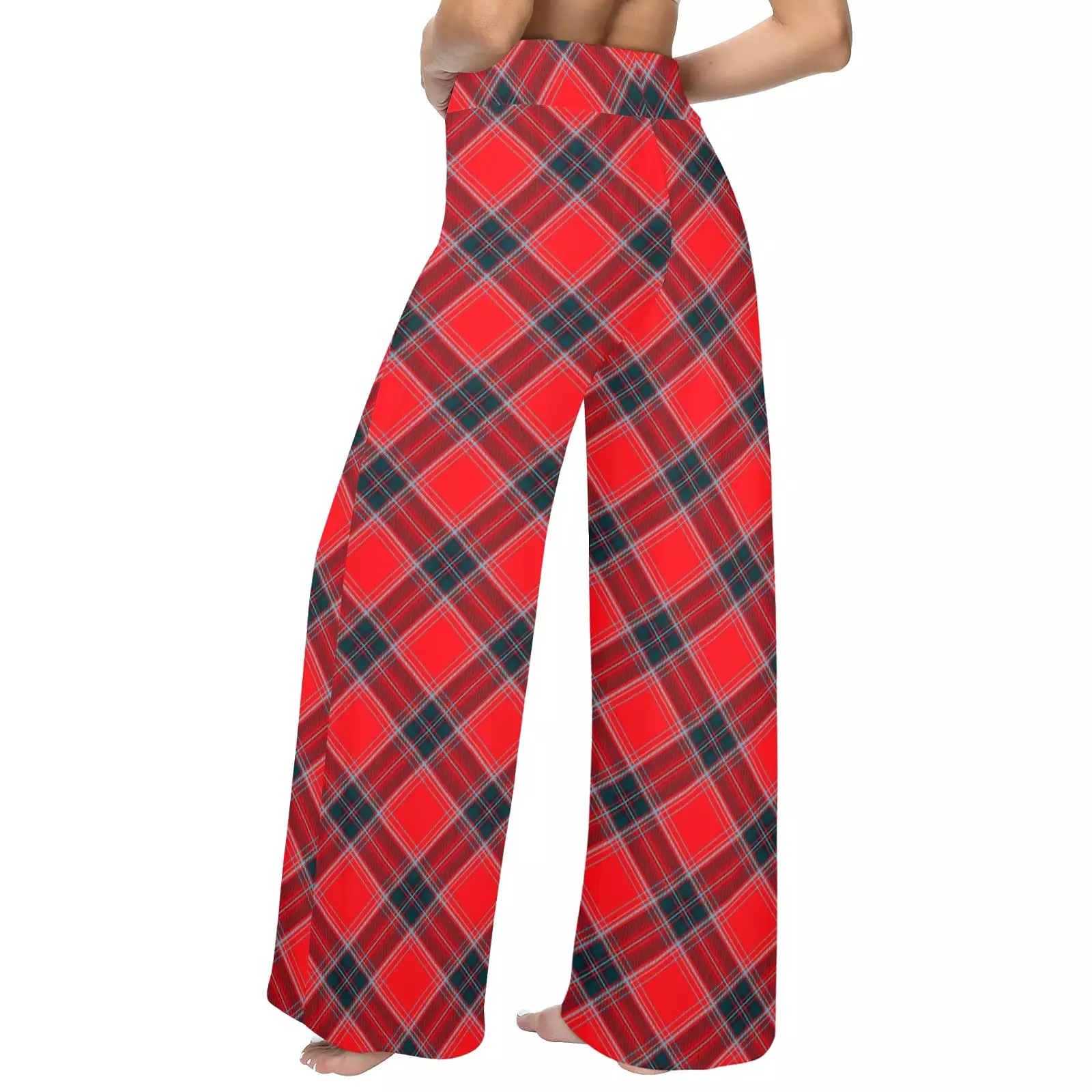 tartan 3A Women's Wide Leg Lounge Pants (Model L77)