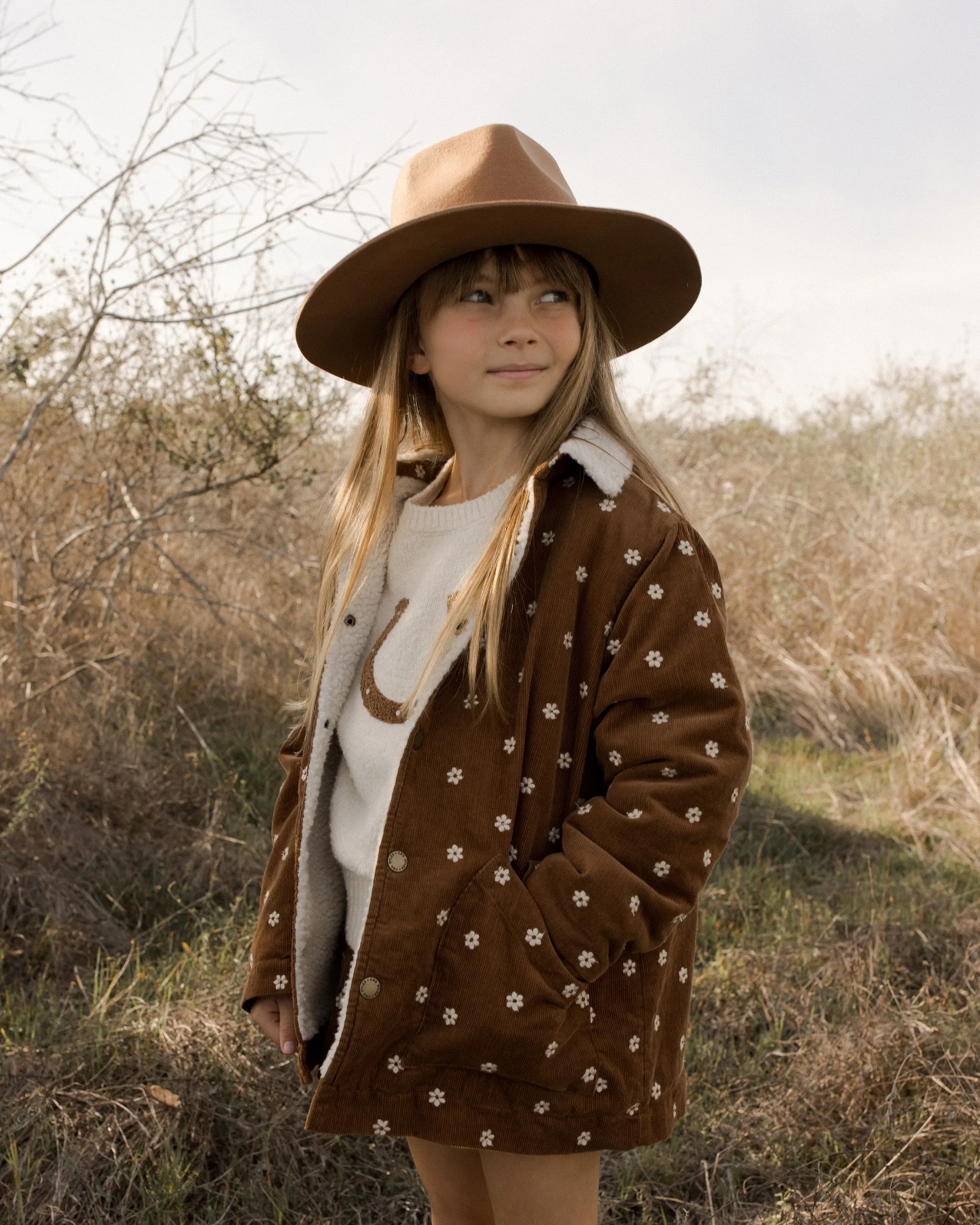 The Long Chore Coat by Rylee + Cru - Floral Embroidery - KIDS