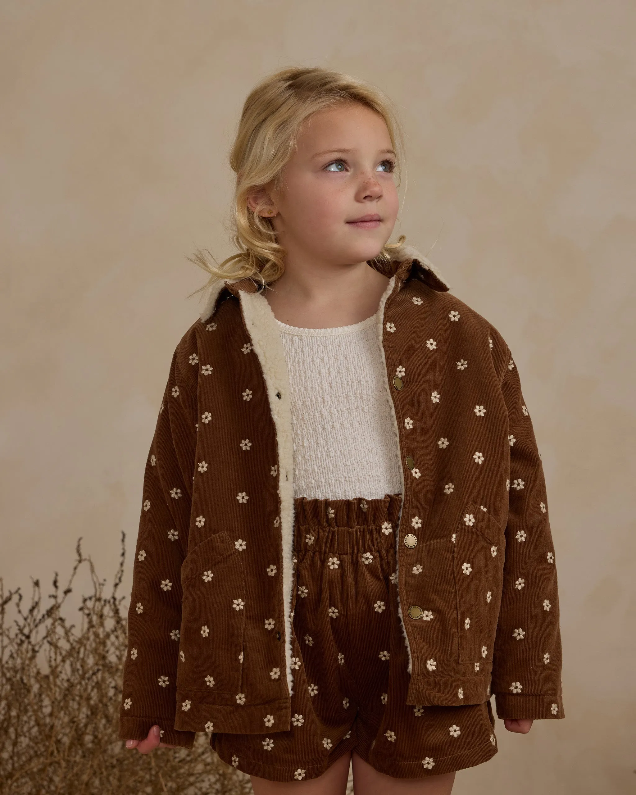 The Long Chore Coat by Rylee + Cru - Floral Embroidery - KIDS