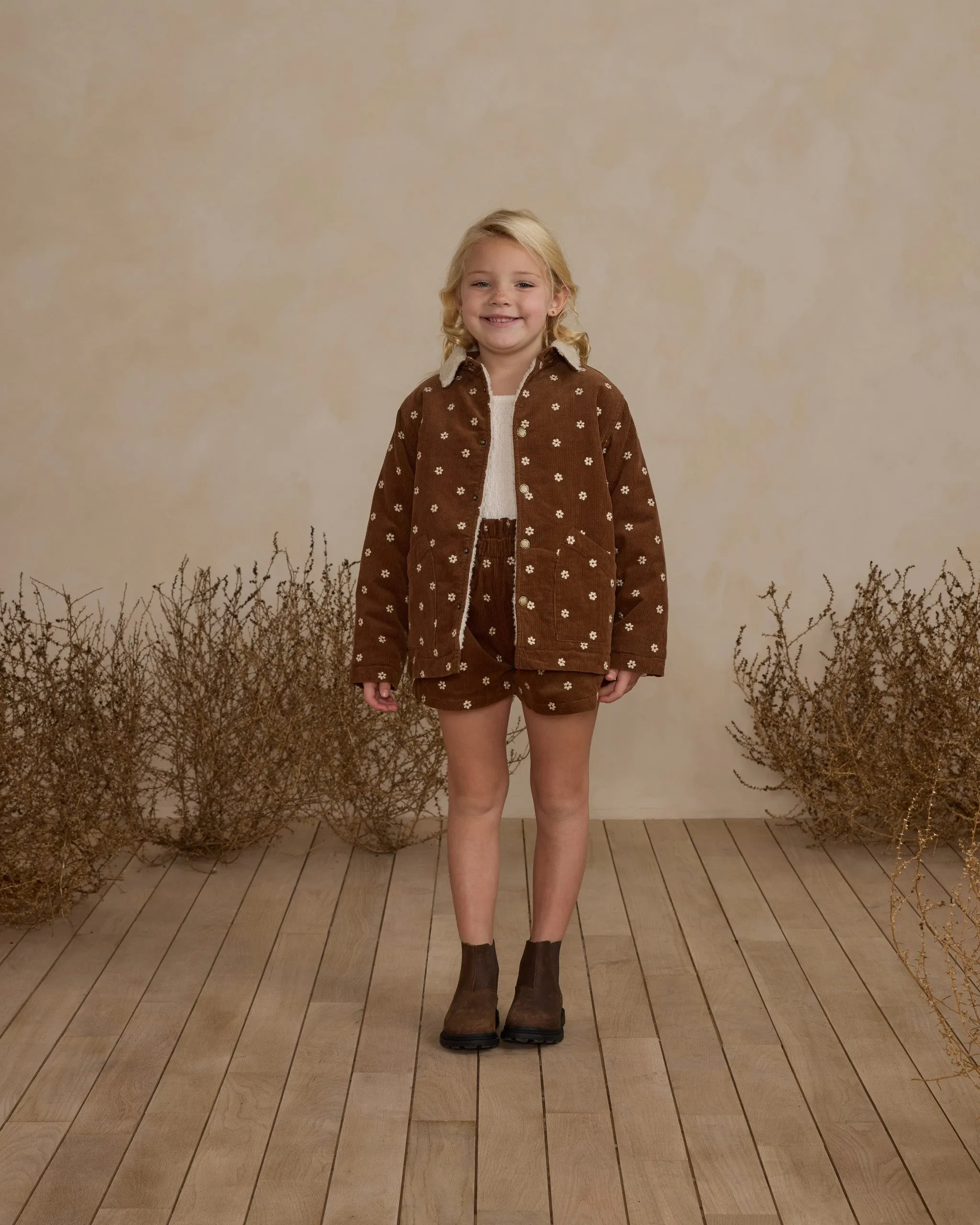 The Long Chore Coat by Rylee + Cru - Floral Embroidery - KIDS