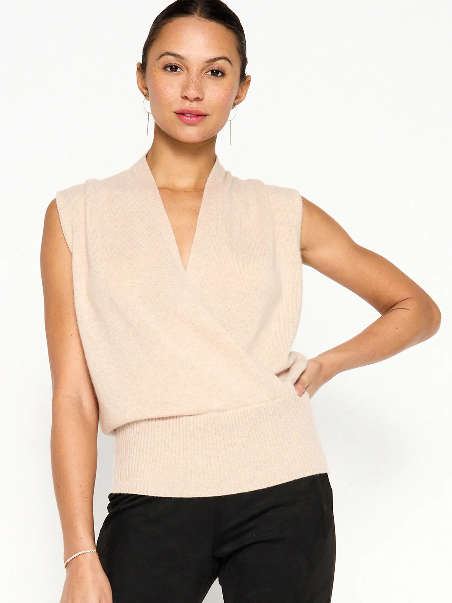 The Phinneas Sleeveless Wrap Sweater