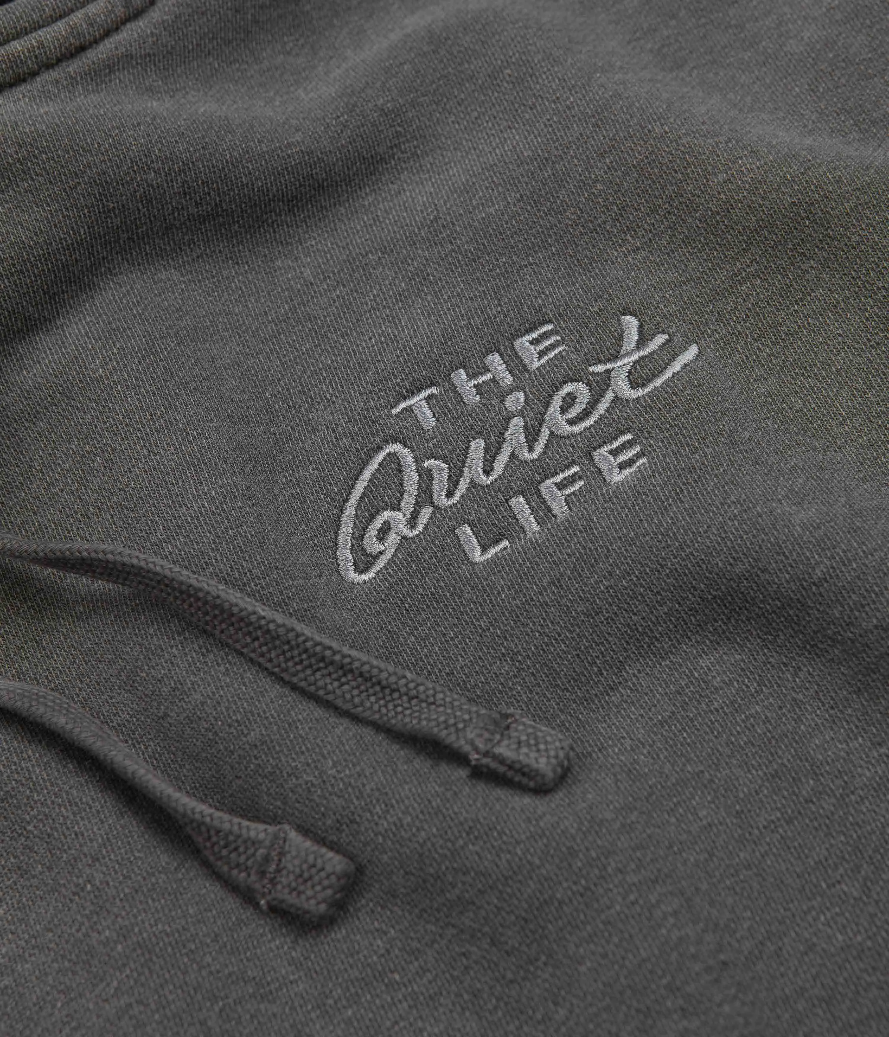 The Quiet Life Mechanic Logo Pigment Dyed Hoodie - Black