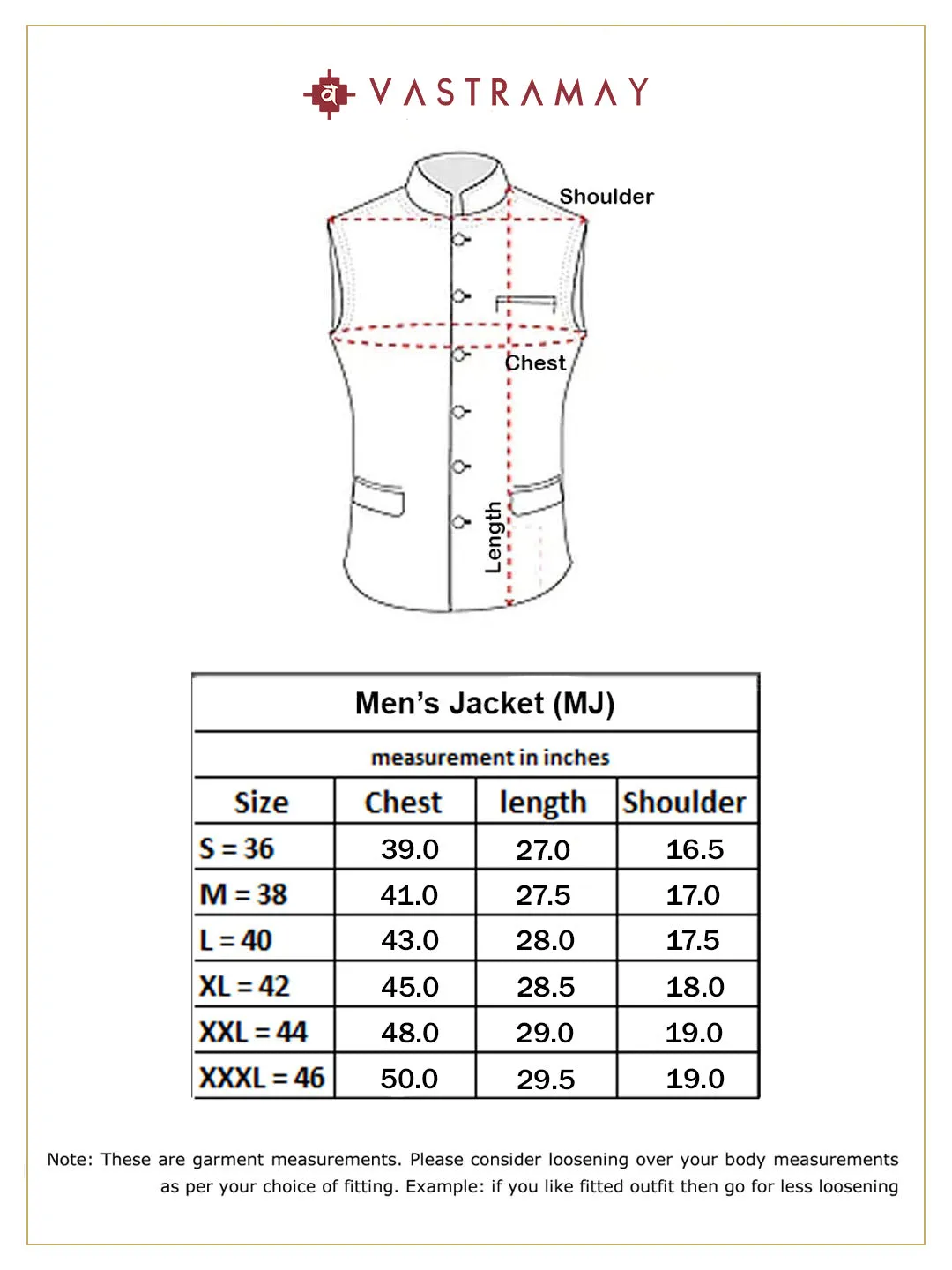 VASTRAMAY Men's Silk Blend Nehru Jacket