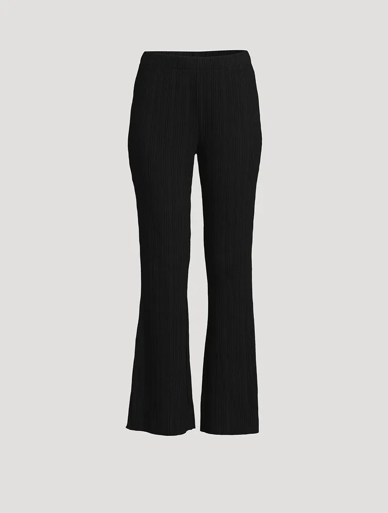 VINCE Rib-Knit Flared Pants