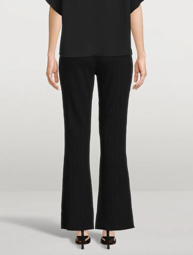 VINCE Rib-Knit Flared Pants