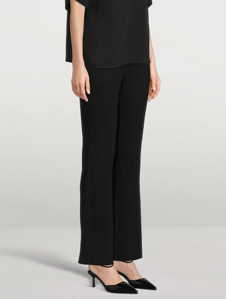 VINCE Rib-Knit Flared Pants